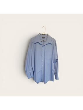 Arrow Light Blue Wrinkle Free Poplin Long Sleeve Button-Up Dress Shirt 2XL